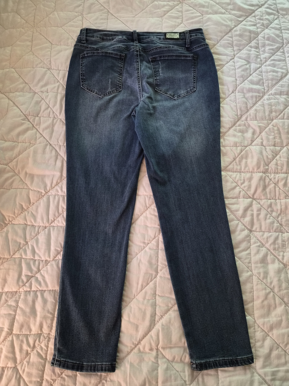 Earl - Floral Embroidered Skinny Ankle Jeans- Size 12 - Picture 3 of 11